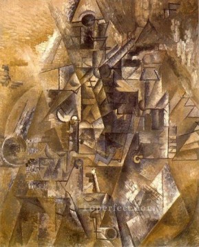 Pablo Picasso Painting - The clarinet 1911 cubism Pablo Picasso